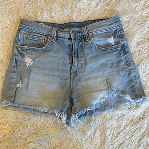 GAP Light Blue Distressed Jean Shorts